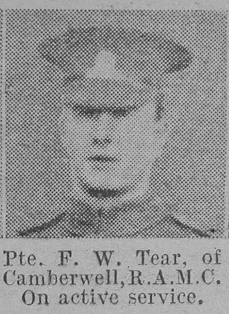 Tear F W Pte Royal Army Medical Corps Of Camberwell The Vivid 17th April 1915