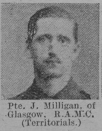 Milligan J Pte Royal Army Medical Corps Of Glasgow The Vivid 17th April 1915