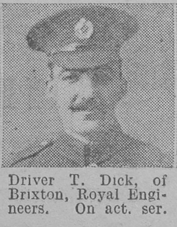 Dick T Dvr Royal Engineers Of Brixton The Vivid 24th April 1915