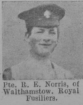 Norris R E Pte Royal Fusiliers Of Walthamstow The Vivid 24th April 1915