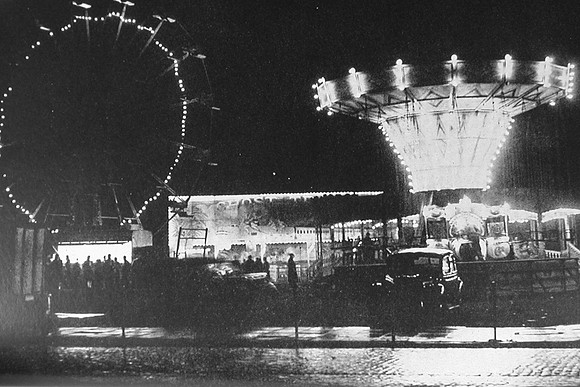 A Travelling Funfair In Commercial Road 1950