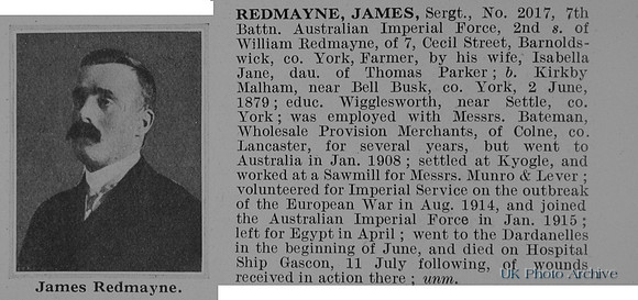 Redmayne J Sergt 2017 7th Australian Imperial Force Obit