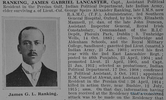 Ranking J G L Captain Indian Army Obit Part 1