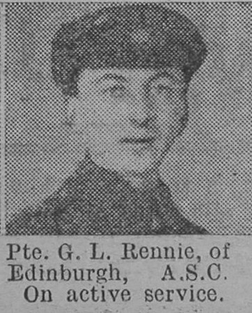 Rennie G L Pte Army Service Corps Of Edinburgh The Vivid 24th April 1915