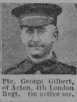 Gilbert G Pte 4th London Regiment Of Acton The Vivid 17th April 1915