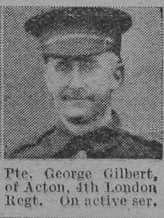 Gilbert G Pte 4th London Regiment Of Acton The Vivid 17th April 1915