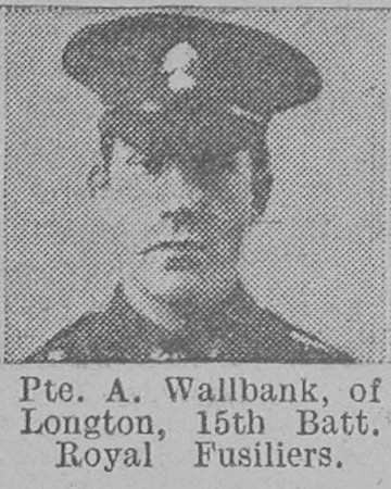 Wallbank A Pte 15th Royal Fusiliers Of Longton The Vivid 24th April 1915