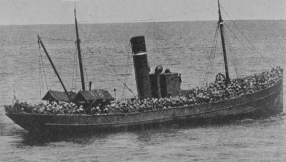 The 6th Lancashire Fusiliers Leaving The SS Nile To Land In The Dardanelles