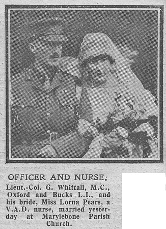 Whittall G Lt Col MC Oxford And Bucks Light Infantry The Graphic 20th Nov 1918