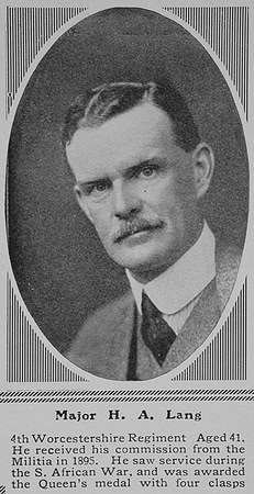 Lang H A Major 4th Worcestershire Regiment The Sphere 17th Jul 1915
