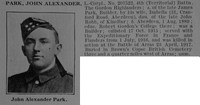 Park J A L/Cpl 4th Gordon Highlanders Obit De Ruvignys Roll Of Honour Vol 3