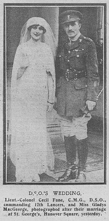 Fane C Lt Col CMG DSO 12th Lancers The Graphic 31st Oct 1918