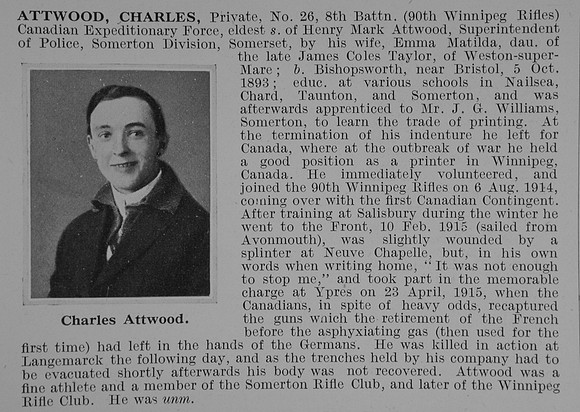 Attwood C Pte 26 8th Canadian Expeditionary Force Obit