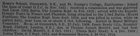 Jackson A G 2nd Lt 13th London Regiment (Kensington) Obit Part 2 De Ruvignys Roll Of Honour Vol 4