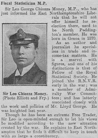 Money L G C Lt Sir Royal Naval Volunteer Reserve The Graphic 9th Oct 1918