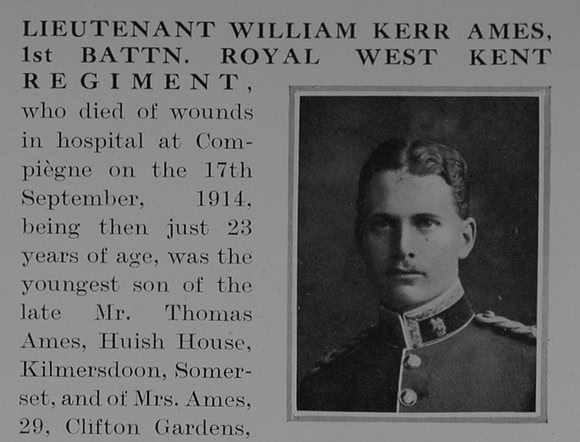 Ames W K Lt 1st Royal West Kent Regt Obit Part 1 The Bond Of Sacrifice Vol 1
