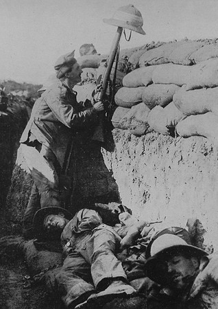 Irish Troops Teasing A Turksih Sniper In The Gallipoli Trenches