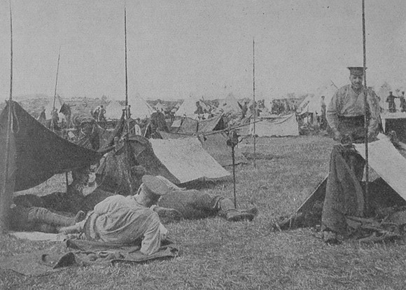 British Soldiers Resting In Camp