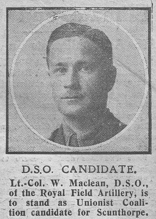 Maclean W Lt Col DSO Royal Field Artillery The Graphic 27th Nov 1918