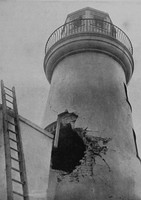 Damage Done To Scarborough Lighthouse During Naval Bombardment