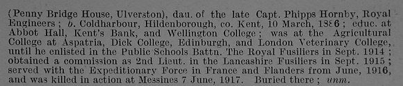 Stanley J W 2nd Lt 4th Lancashire Fusiliers Obit Part 2 De Ruvignys Roll Of Honour Vol 4