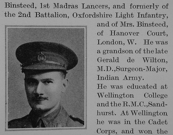 Binsteed G C Captain MC 2nd Essex Regiment Obit Part 2 The Bond Of Sacrifice Vol 2