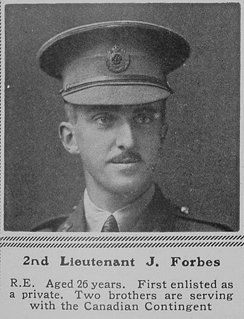 Forbes J 2nd Lt RE The Sphere 2nd Jan 1916