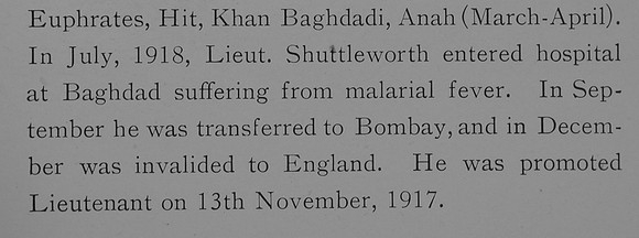 Shuttleworth J U T Lt Indian Army Record Part 2 William Graham Company