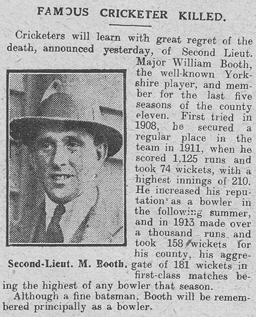 Booth M W 2nd Lt 15th West Yorkshire Regiment The Graphic 8th July 1916