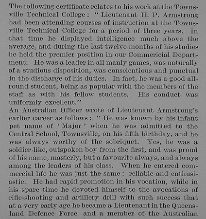 Armstrong H P Lt 15th Australian Infantry Obit Part 3 The Bond Of Sacrifice Vol 2