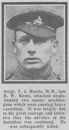 Harris T J Sergt VC MM 358 6th Royal West Kent Regiment The Graphic 23rd Oct 1918