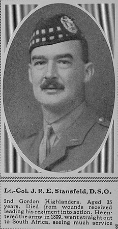 Stansfeld J R E Lt Col DSO 2nd Gordon Highlanders The Sphere 20th Nov 1915