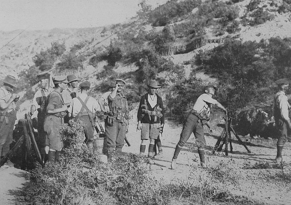 Australians At Bomb Throwing Practice In Gallipoli