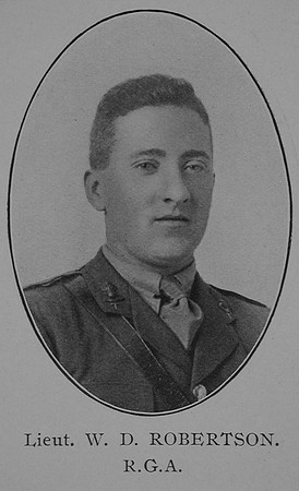 Robertson W D Lt Royal Garrison Artillery