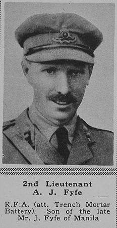 Fyfe A J 2nd Lt RFA The Sphere 30th June 1917