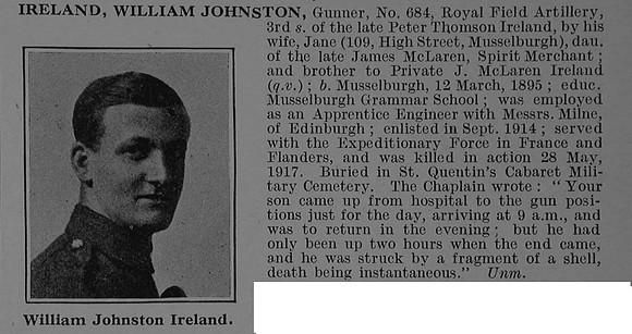 Ireland W J Gnr 684 Royal Field Artillery Obit De Ruvignys Roll Of Honour Vol 4