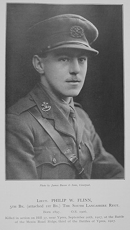 Flinn P W Lt 1st South Lancs Regiment