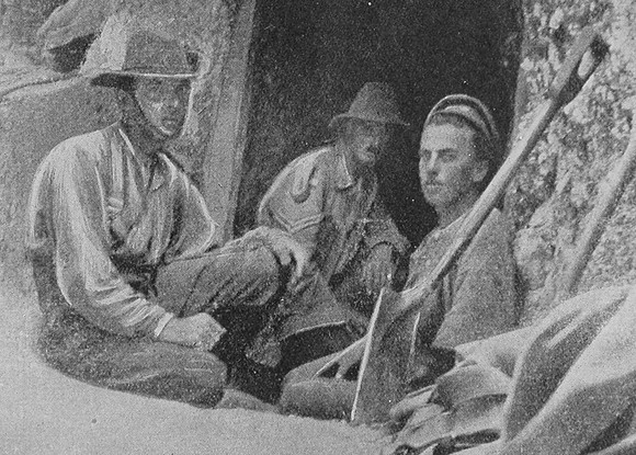 Australians At The Entrance Of A Dug Out On The Gallipoli Peninsula