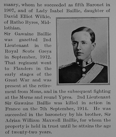 Baillie G G S 2nd Lt 2nd Dragoons Royal Scots Greys Obit Part 2 he Bond Of Sacrifice Vol 1