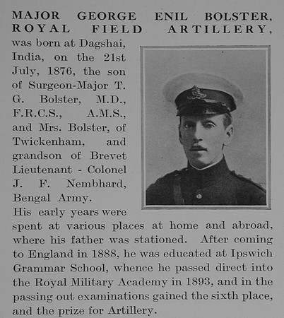 Bolster G E Major Royal Field Artillery Obit Part 1 The Bond Of Sacrifice Vol 1