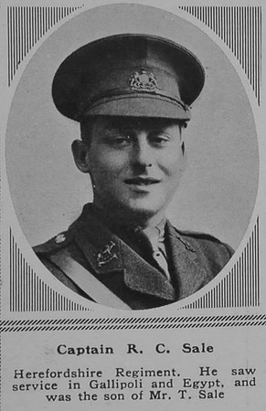 Sale R C Captain 1st Herefordshire Regt The Sphere 9th June 1917