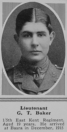 Baker G T Lt 5th East Kent Regt The Sphere 19th Feb 1916