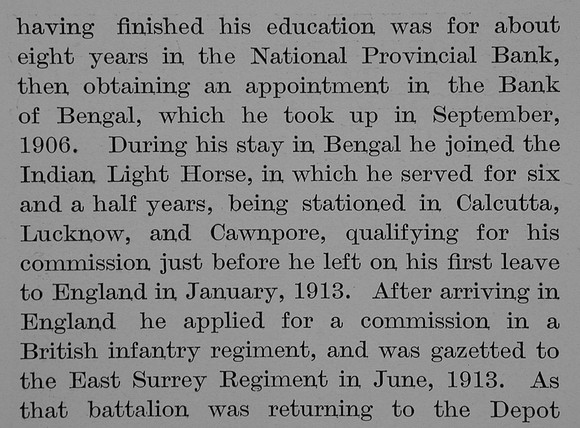 Birnie E J W 2nd Lt 2nd East Surrey Regiment Obit Part 2 The Bond Of Sacrifice Vol 1