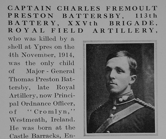 Battersby C F P Captain Royal Field Artillery Obit Part 1 The Bond Of Sacrifice Vol 1