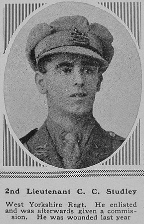 Studley C C 2nd Lt West Yorks Regt The Sphere 1st Dec 1917