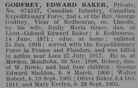 Godfrey E B Pte Canadian Expeditionary Force Obit De Ruvignys Roll Of Honour Vol 3