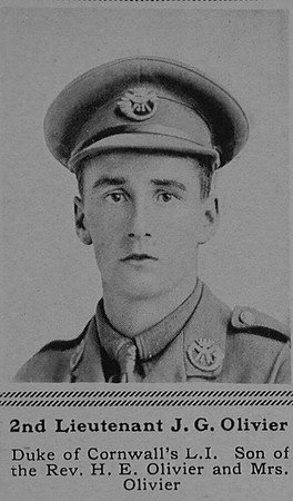 Olivier J G 2nd Lt 3rd Attd 7th Duke of Cornwall's Light Infantry The Sphere 9th Dec 1916