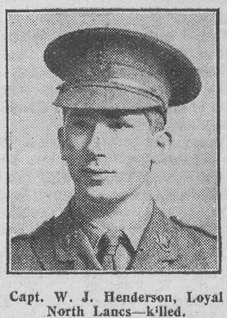 Henderson W J Captain MC 9th Loyal North Lancs Regiment The Graphic 22nd July 1916
