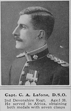 Lafone C A Captain DSO 2nd Devonshire Regiment The Sphere 17th Apr 1915
