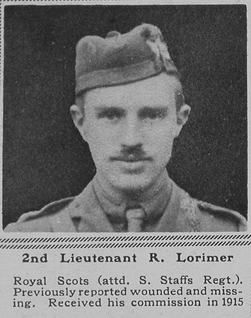 Lorimer R 2nd Lt 4th Royal Scots The Sphere 7th July 1917